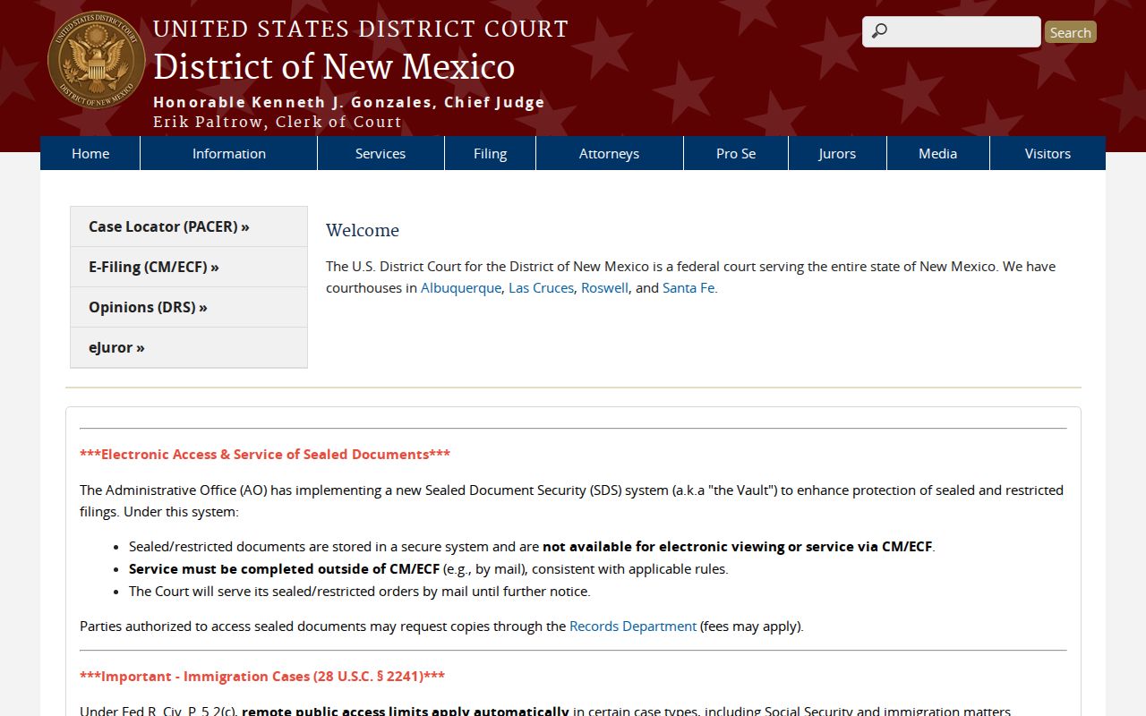 Lea County federal criminal court case district page
