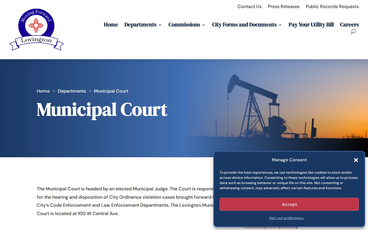 Lovington criminal court records at Lovington Municipal Court