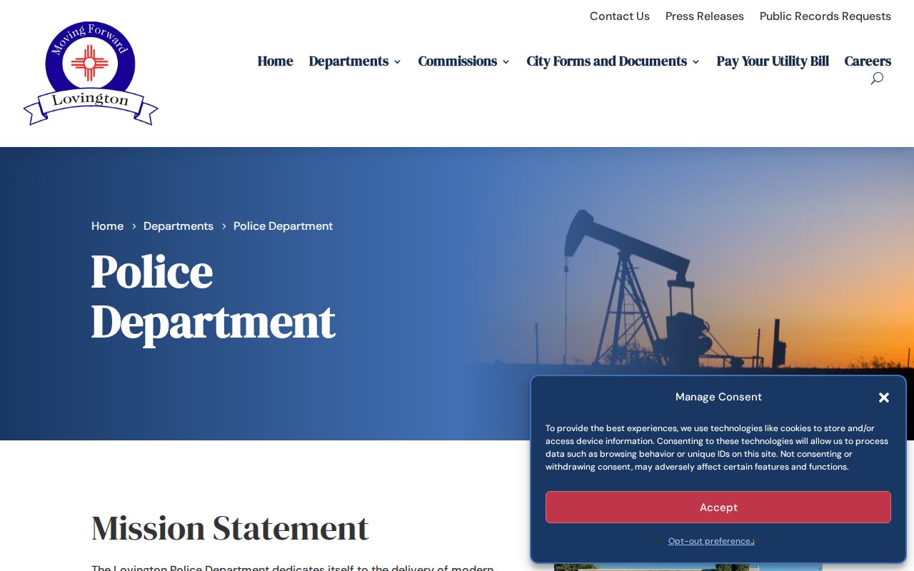 Lovington criminal records and police department information